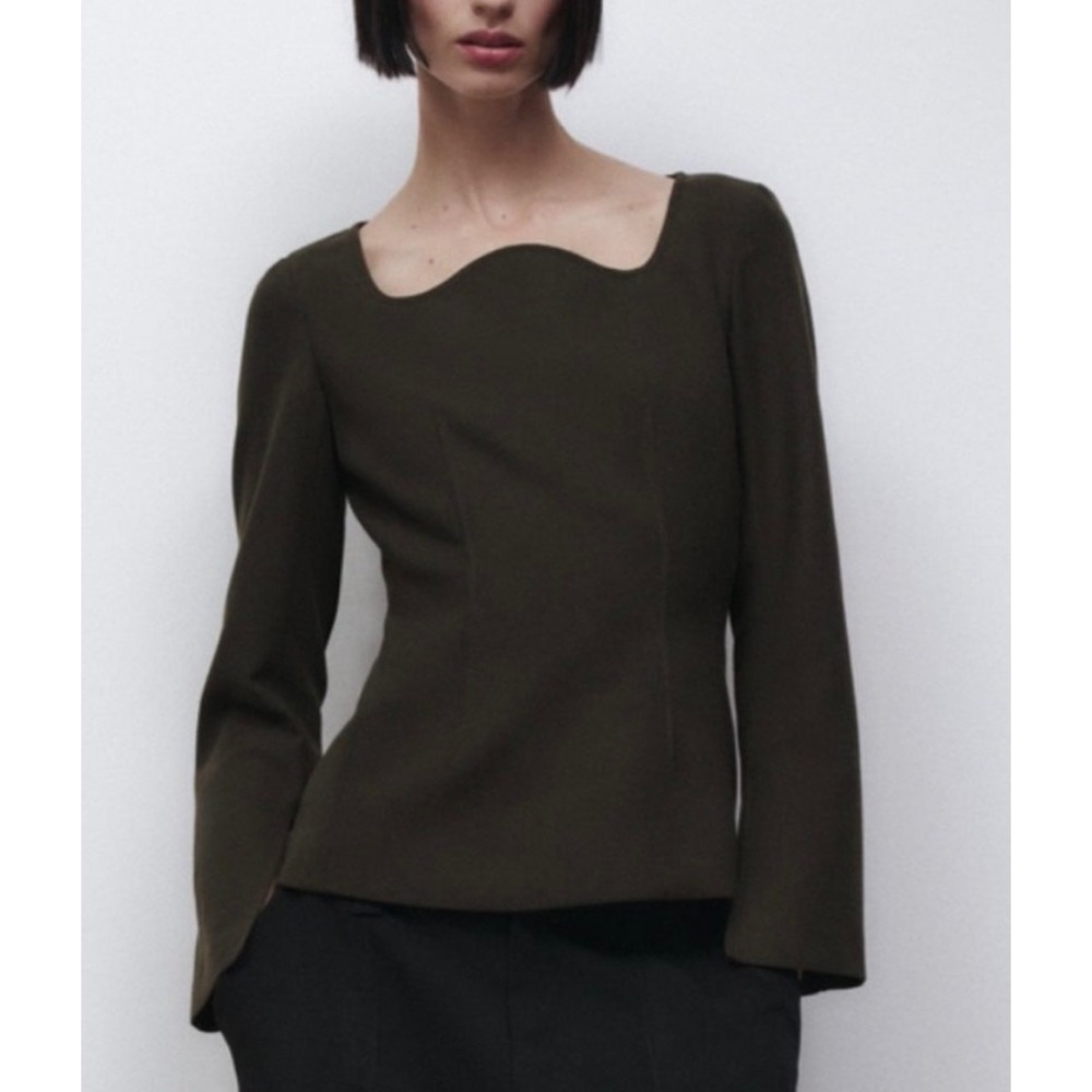 Zara Olive Green Blouse